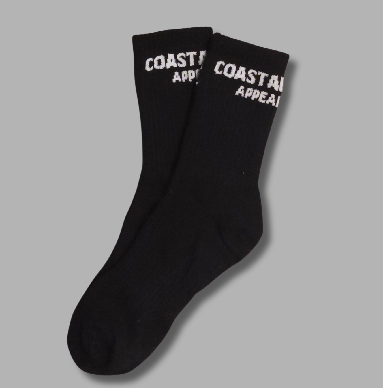 Coastal Appeal Crew Socks- Black